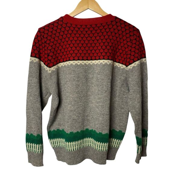 VTG Susan Bristol Wool Christmas Cottage Sweater L 90s Hand Embroidered Ugly 3D - Picture 4 of 8